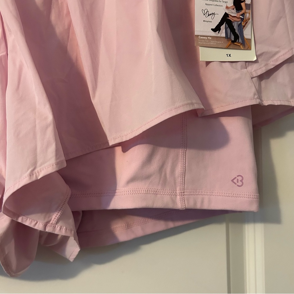 Blogilates Popflex Target Plus Size Pink Ruffle Short 1X - Picture 6 of 12